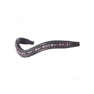 Haute qualité personnalisé doux rembourré en cuir sourcil bande Fuchsia lumière Rose tanzanite cristaux extérieur équitation bride accessoire cheval - Product Image 4