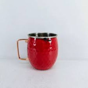 Vajilla de Metal de la Mejor Calidad con Textura Martillada de Color Rojo, Tazas y Vasos de la India a un Precio Impresionante - Product Image 1
