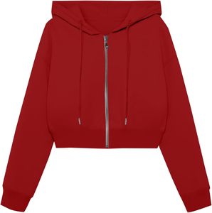 Sweat à capuche zippé à manches longues pour femmes sweats doublés respirants vestes pour l'hiver et le printemps Logo personnalisé sur le devant - Product Image 3