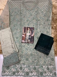 Nouvelle fête pakistanaise porter lourd Georgette Salwar Kameez robe de mariée broderie vêtements pour dames mariages salwar - Product Image 4