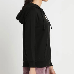 Sweat-shirt à capuche zippé à manches longues pour femme 2026, col rond, décontracté, coupe régulière, respirant, 340g, pour l'entraînement, teint uni, hiver - Product Image 6