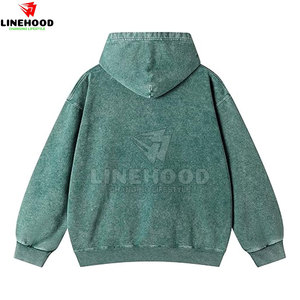 2025 dernière conception sweats à capuche délavés à l'acide pour hommes 100% coton basiques pour l'hiver Offre Spéciale de base pour l'hiver - Product Image 2