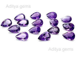 Lupa con forma de pera amatista natural al por mayor, piedras semipreciosas limpias, piedras sueltas, certificado IGI del fabricante Jaipur - Product Image 3