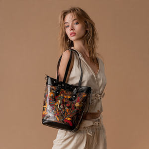 Customize Sublimation Leather Tote Bags Women Genuine Leather Hobo Printed Tote Bag Lady Ladies Tote Bags - Product Image 2