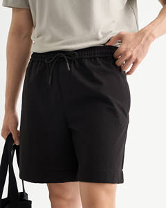 Pantalones cortos informales de cintura media con cierre de cordón para hombre, cintura elástica, no tejida, transpirable, sólido, antiarrugas y caliente - Product Image 6