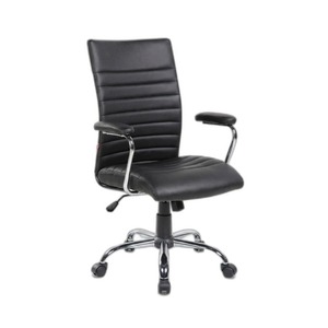 San Francisco Executive Lift Chair Black Eco-leather <b>Adjustable</b> Height Headrest Massage for Home <b>Office</b> Made Foam Aluminium - Product Image 1