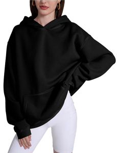 Sudadera con capucha y hombros caídos de diseñador en blanco personalizada para mujer, ropa de calle, sudadera básica sin cordones lisa de gran tamaño Unisex - Product Image 3