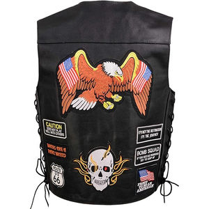 Nuevo Chaleco de cuero de piel de vaca hecho a medida de alta calidad para hombre con cierre de cremallera clásico para motocicleta, Chaleco de cuero de servicio OEM ODM - Product Image 5