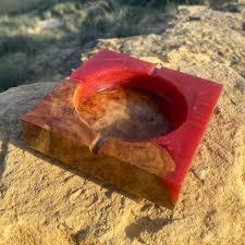 New Arrival Zehra Industries Modern Design Square Shape Epoxy Resin Wood <b>Ashtray</b> Joint Custom Color Logo <b>Portable</b> Home Hotel - Product Image 6