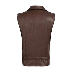 Chaleco de Motocicleta de Cuero Auténtico de Alta Calidad para Hombre, Estilo Casual, Ligero, Impermeable, con Botones, para Uso en Exteriores en Invierno, Suministro de Fábrica - Product Image 2