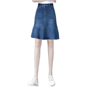 Jupes longues en denim légères et au design nouveau pour femmes et jupes longues décontractées à taille haute pour filles en vente chaude - Product Image 3