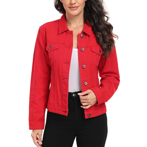 Chaqueta vaquera corta informal de alta calidad de diseñador Popular para mujer, abrigo azul de manga larga para mujer, chaqueta vaquera de talla grande - Product Image 1
