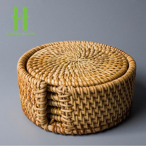 HOT SELLER <b>Placemat</b> Pad Coasters Kitchen Table Mats Rattan coaster Bowl Mats Padding Mat Insulation Pad <b>Round</b> <b>Placemats</b> - Product Image 4