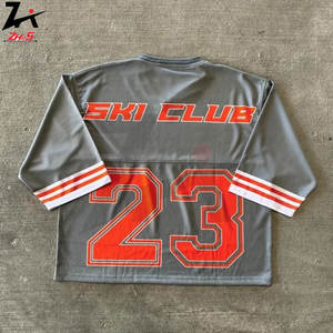 Custom Unique Raglan Sleeves American Football Jersey <b>Fans</b> Mesh Oversize Boxy Shirts Training Camp Shirt - Product Image 2