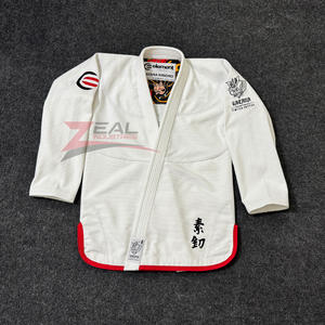 Custom Jiu Jitsu Gi <b>Kimono</b> 100% Cotton 450 Gsm Pearl Weave <b>Jacket</b> 10oz Ripstop Twill Cotton Pants Custom Bjj Gi Made in Pakistan - Product Image 3
