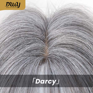 Peluca Sintética Darcy-DWY para Mujer, 24 Pulgadas, Hecha a Máquina, Larga, Ondulada, con Reflejos Grises y Blancos, Gran Área, Sin Pegamento, Transparente - Product Image 6