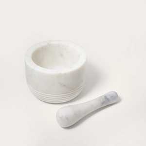 Premium White Marble Mortar & Pestle <b>Set</b> |mHerb, Garlic & Nut Crusher for Cooking & Ayurvedic Use | Durable & Easy to Clean - Product Image 4