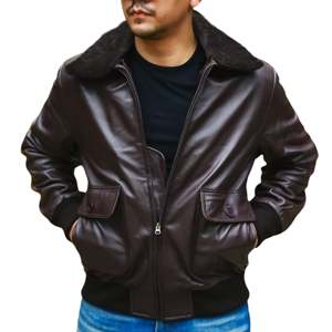 Chaqueta de cuero marrón vintage desgastada para hombre, chaqueta Retro Biker Look para hombre, envío DDP - Product Image 1