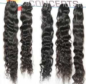 Venta al por mayor Cutícula alineada sin enredos Cabello humano indio natural Genius Trama ondulado Paquetes Onda profunda de un donante sin procesar - Product Image 5