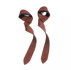 Weightlifting <b>Leather</b> Sheep Skin <b>Wrist</b> <b>Straps</b> Non-slip Support Custom Logo Option Unisex Gym Fitness <b>Straps</b> - Product Image 3