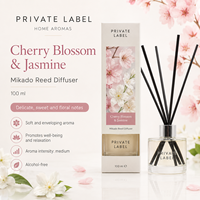 Difusor de Aromas Botánicos de Flor de Cerezo y Jazmín de Marca Privada 100ml OEM |   Aromatizante para el Hogar Mikado Sin Alcohol |   España UE