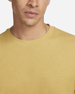 Camiseta Casual de Manga Larga para Hombre, Cuello Redondo, Color Sólido, Corte Regular, Tejido de Algodón, Amarillo, Tendencia 2026 - Product Image 3