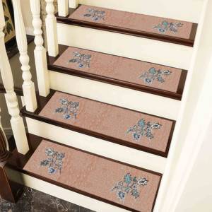 Tapis ethnique, tapis imprimé avec un motif floral beige moderne - Product Image 1