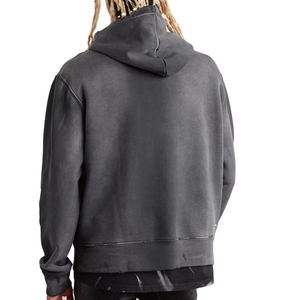 Fabricante de Sudaderas Personalizadas de Algodón Grueso, Sudadera con Capucha de Invierno de Felpa, Estilo Desgastado, Lavado Ácido, Talla Grande para Hombre - Product Image 2