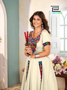 This festival Season Real mirror work blouse with flaired <b>Skirt</b> - Product Image 5