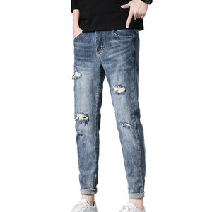 กางเกงยีนส์ทรงสลิมฟิตสำหรับผู้ชายกางเกงยีนส์หลายกระเป๋าใส่2025ใส่สบาย - Product Image 4