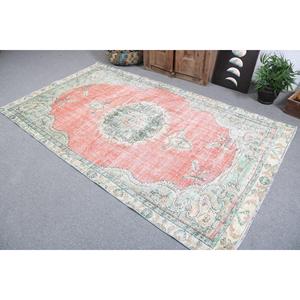 Turkish Rug, Area 4.7x8.4 ft Vintage Rug, <b>Red</b> Floral <b>Wool</b> Rug - Product Image 4