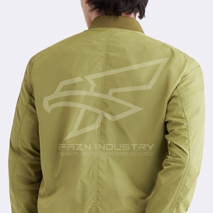 2025 luxe hommes fermeture éclair Bomber veste haute tissu couleur unie hiver vêtements de plein air avec col montant vestes pour hommes - Product Image 5