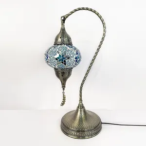 马拉喀什热卖浪漫装饰手工玻璃土耳其台灯马赛克台灯玻璃马赛克灯