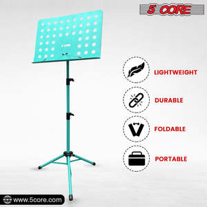 Soporte de Música de 5 Niveles Ajustable para Escritorio con Soporte para Micrófono, Soporte Portátil para Partituras, Soporte Metálico para Libros - Product Image 4