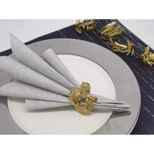 Rond de serviette en métal, design moderne de feuille plaqué argent pour la vente en gros de serviettes de table de fête de mariage d'hôtel - Product Image 6