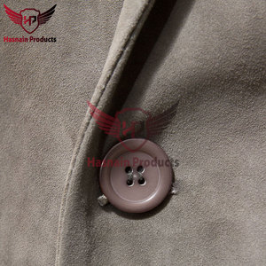 <b>Men's</b> Grey <b>Suede</b> Leather Blazer Single Breasted Casual Sport Coat <b>Jacket</b> for <b>Men</b> - Product Image 4