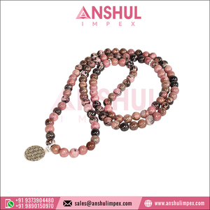 Gorgeous Rhodonite Crystals Mala <b>Bracelet</b> High Quality Gemstone <b>Beaded</b> <b>Bracelets</b> Promotes Emotional Healing and Forgiveness - Product Image 5