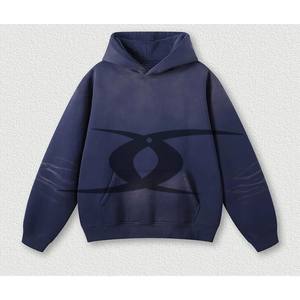 Survêtement personnalisé poids lourd délavé à l'acide pour hommes Hiver Vintage Plain Blank Hoodie Sweatpants Set par le fabricant - Product Image 6