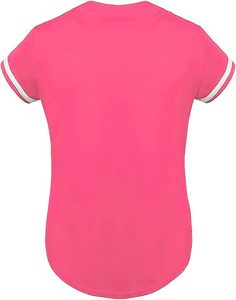 Camiseta de entrenamiento de béisbol personalizable rosa para mujer con nombre de equipo en Gear - Product Image 2