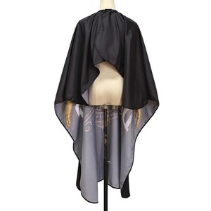 Capas de salón de color negro completo impermeable peluquero poliéster corte de pelo capa de peluquería y capa de tinte para el cabello - Product Image 4