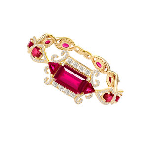 Bracelets de luxe en or fin beGems Wings of Luck avec rubis, en or italien 18 carats, bijoux fins pour femmes - Product Image 1