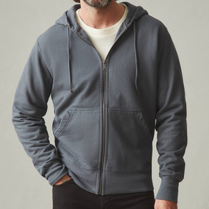 Sudadera con capucha y cremallera completa para hombre Sudadera de algodón orgánico con capucha Fleece Sudaderas con capucha para hombre Sudaderas con cremallera personalizadas - Product Image 1