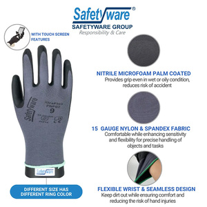 Gants de sécurité en nitrile Easy Fit avec paume enduite pour la protection contre les chocs dans les champs pétrolifères et la construction - Product Image 3
