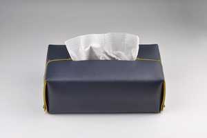 Soporte de caja de pañuelos colgante con correas desmontables, cubierta de caja de pañuelos faciales Rectangular de cuero decorativo, 2017 - Product Image 5