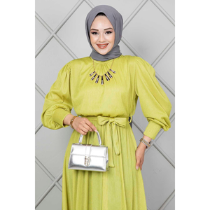 Vestido Hijab Cintura Elástica Aceite Verde - Product Image 1