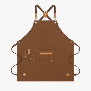 ผ้ากันเปื้อนทำอาหารแบบไขว้หลัง ผ้าฝ้ายเนื้อหนา สีพื้น มีกระเป๋าอเนกประสงค์ขนาดใหญ่ สำหรับคริสต์มาส - Product Image 4