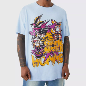 เสื้อยืดแขนสั้นสำหรับผู้ชายเสื้อยืดพิมพ์ลาย - Product Image 2