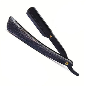 มีดโกนหนวดร้านตัดผมสีดำ (มีดโกนตรงแบบกำหนดเอง) - Product Image 4