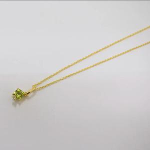 S925 Pendentif en péridot naturel minimal plaqué or 14 carats avec chaînes personnalisables en perles de diamant pour la vente au détail OEM ODM fabriqué en Thaïlande - Product Image 1