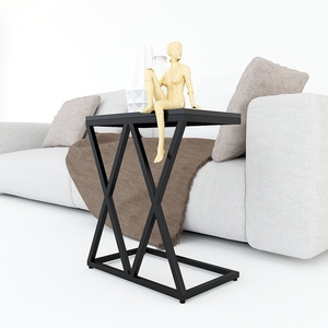 XConcept Contemporary Design Side <b>Table</b> Rubber Wood with Iron Frame (SST008) - Product Image 4